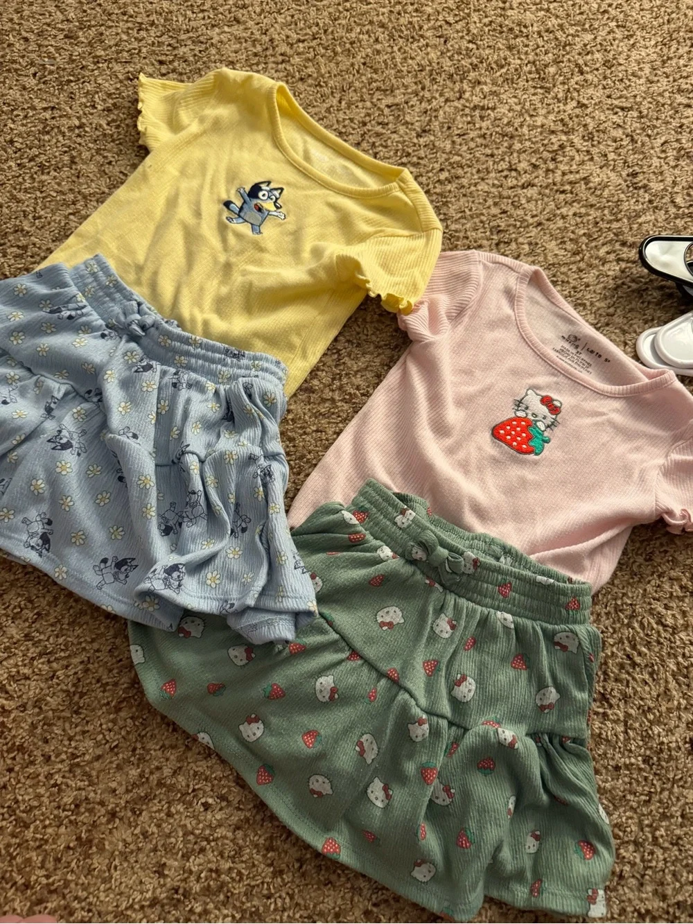 Hello Kitty & Bluey Carters T-shirt and skirts sets with shorts underneath